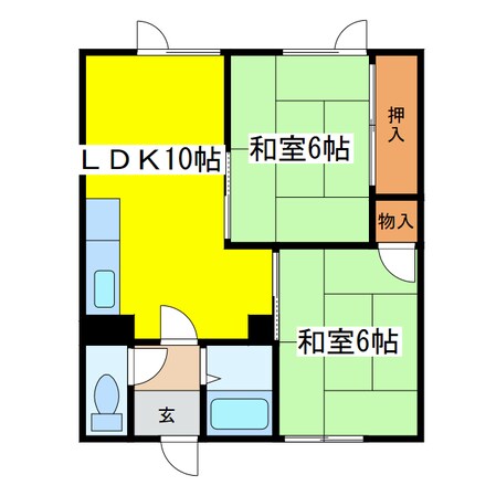 グリーンハイツ（愛国東）の物件間取画像